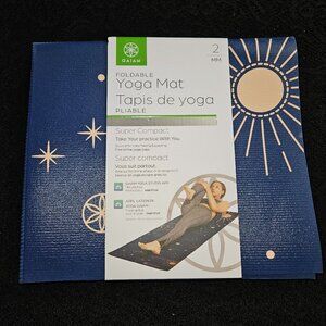 NEW Gaiam Foldable Yoga Mat - Blue w/ Constellations Print